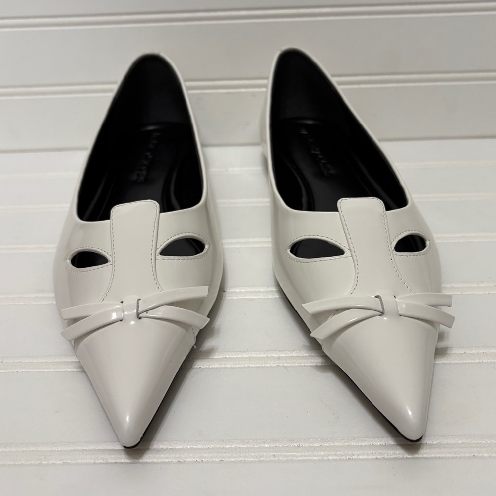 MARC JACOBS The Kat White Ballerina Flat Dress Shoes Womens Size 41 US 11 NEW - Picture 3 of 8